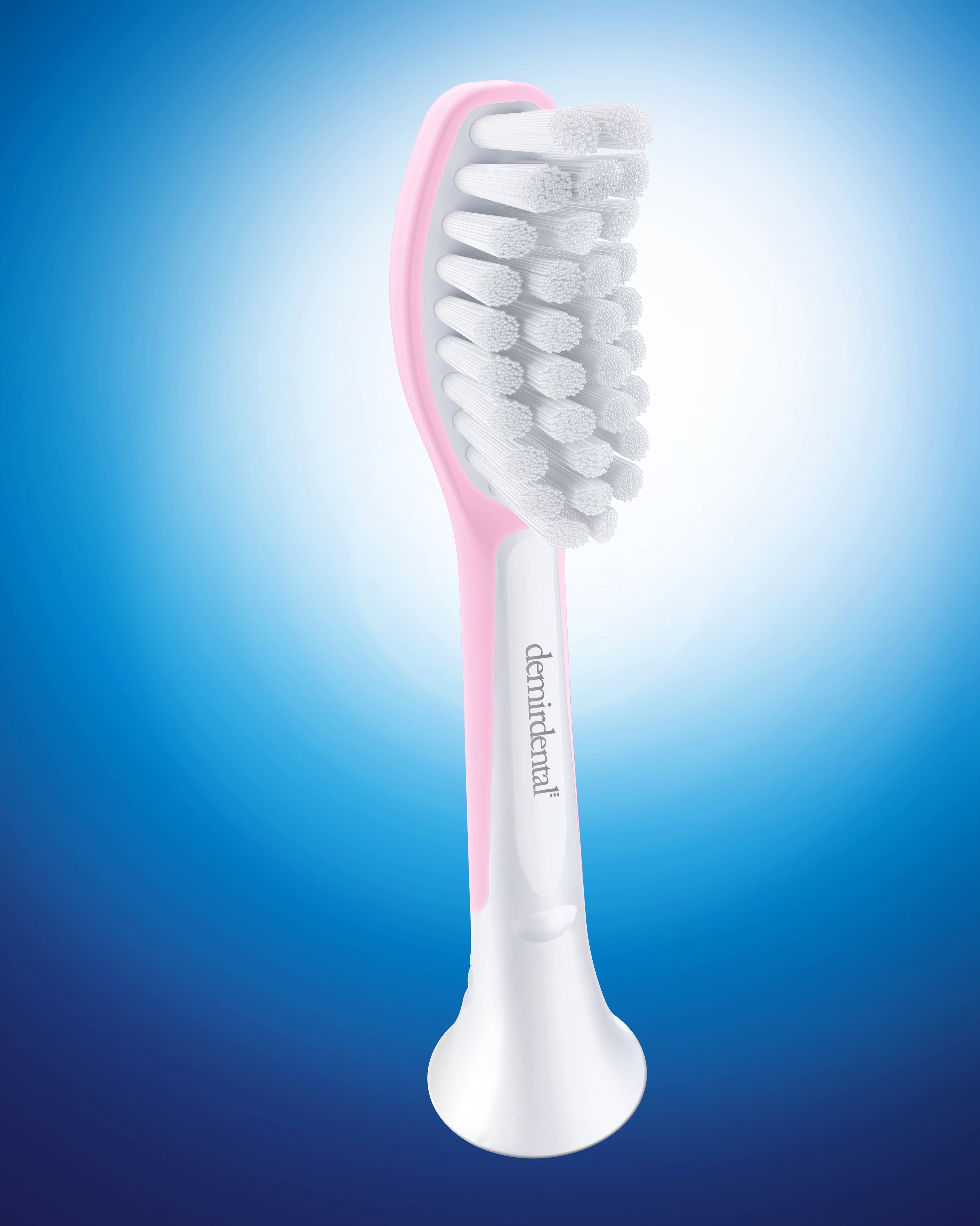 demirdental Aufsteckbürsten passend für Philips Sonicare Ersatzbürsten, für Kinder ab 7 Jahren, Sensitive, Rosa, HX6044/HX6043