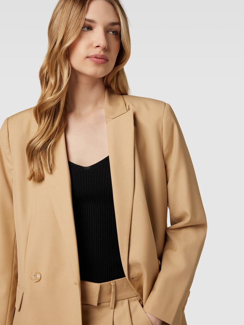 Blazer mit doppelreihiger Knopfleiste Modell 'Junni' in beige