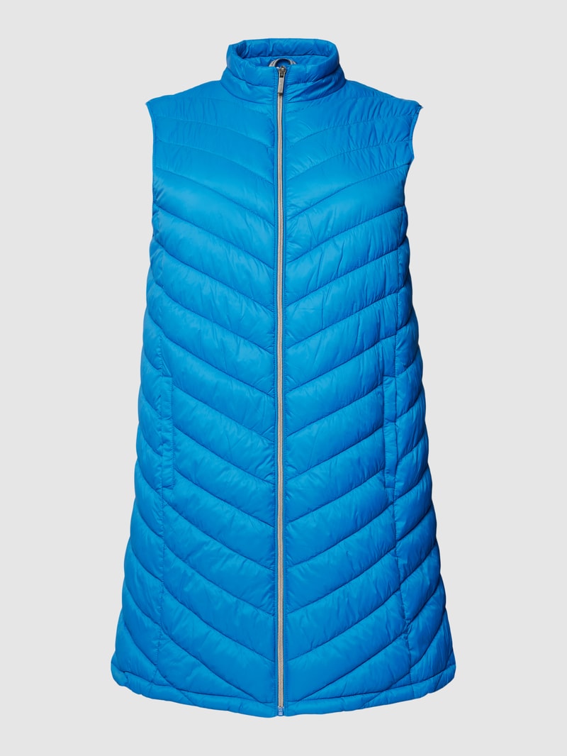 PLUS SIZE Steppweste mit Stehkragen Modell 'Padding' in royalblau