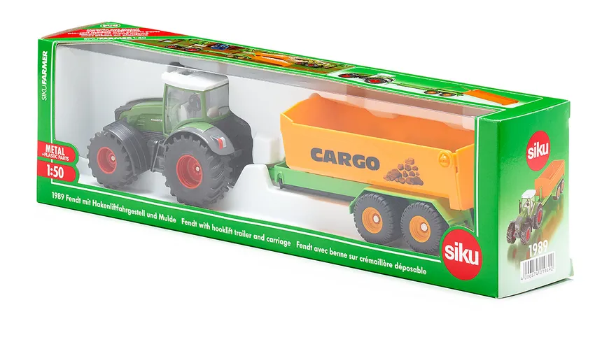 SIKU 1989 Farmer - Fendt mit Hakenliftfahrgestell und Mulde