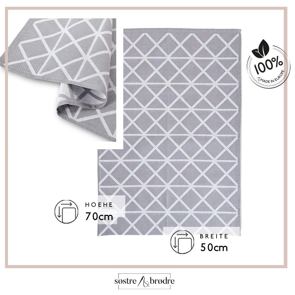 søstre & brødre Geschirrtuch 2er Set Geschirrtücher Küchentücher im modernen Elements-Design, MADE IN EUROPE, 100% Baumwolle - Jacquard, 50 x 70 cm, (2)
