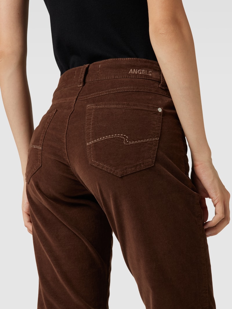 Hose im 5-Pocket-Design Modell 'CICI' in mittelbraun