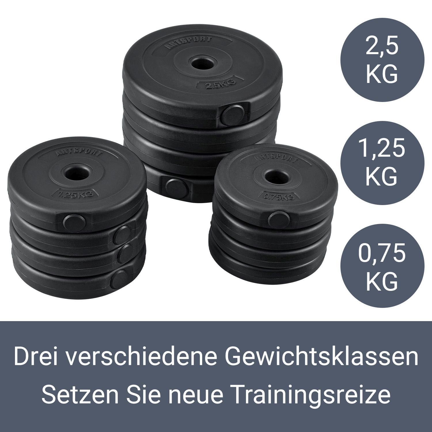 ArtSport Hantel-Set, 2er Hantelset mit 2 Kurzhanteln und Sternverschlüssen