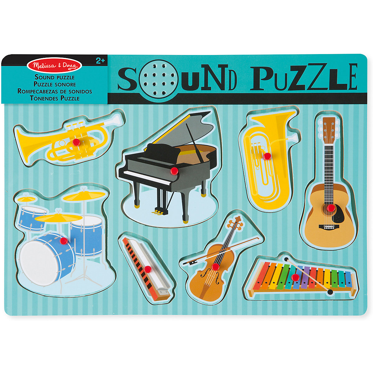 Soundpuzzle aus Holz - Musikinstrumente, 8 Teile