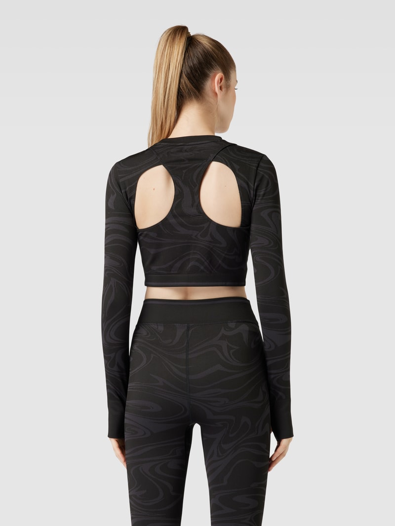 Crop Top mit Label-Detail in schwarz