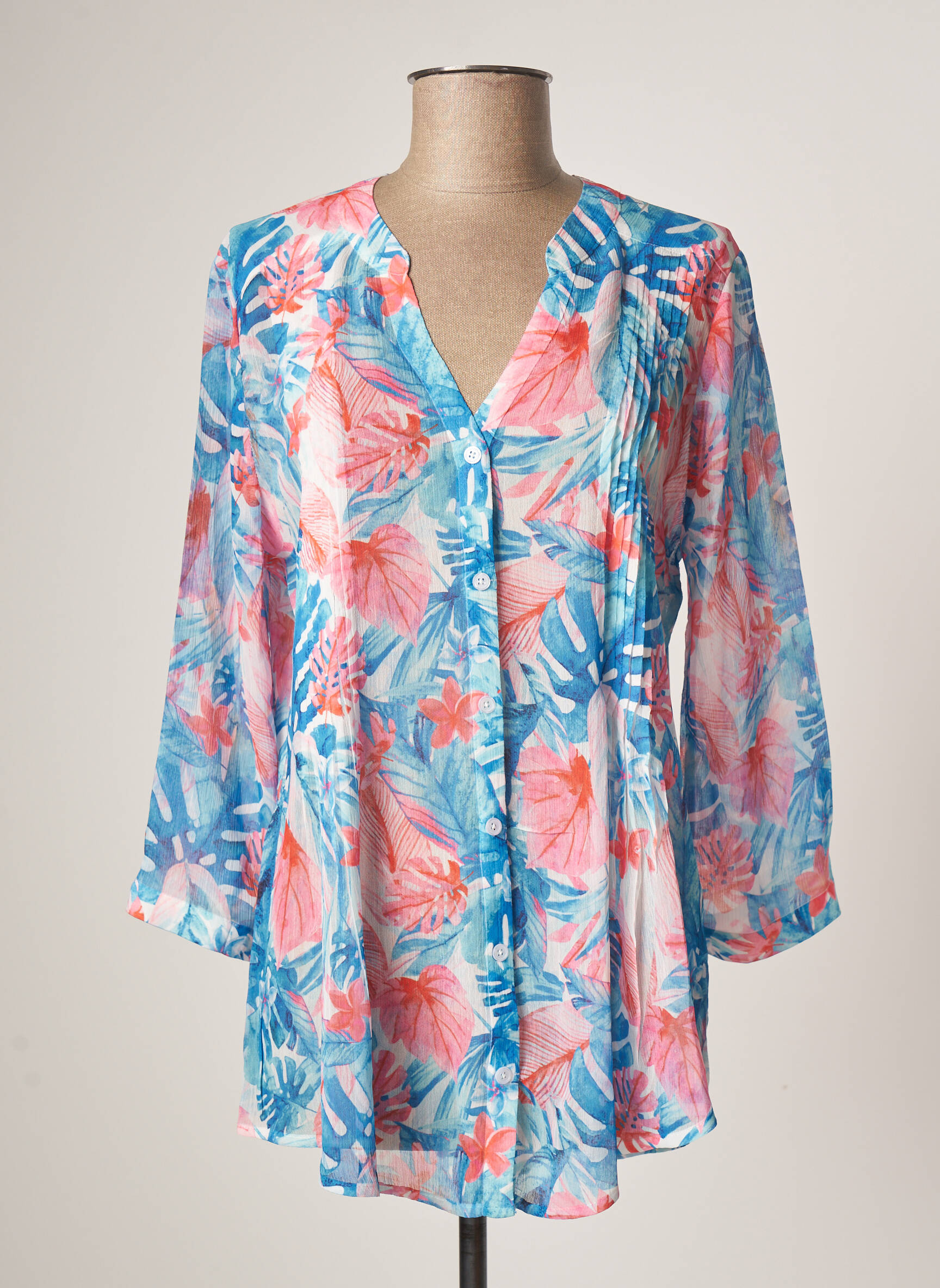 Julie Guerlande Tuniquemanchelongue Femme couleur bleu