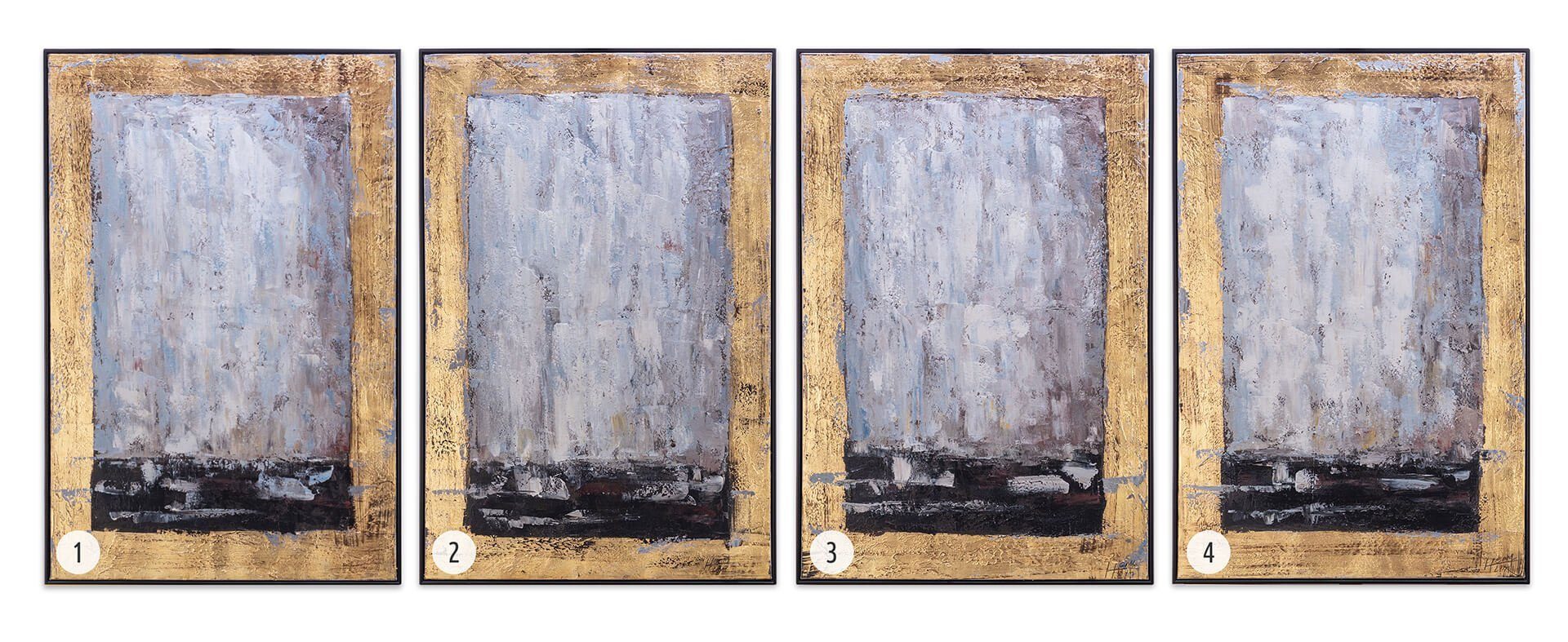 KUNSTLOFT Gemälde Goldene Aura 60x90 cm, Leinwandbild 100% HANDGEMALT Wandbild Wohnzimmer