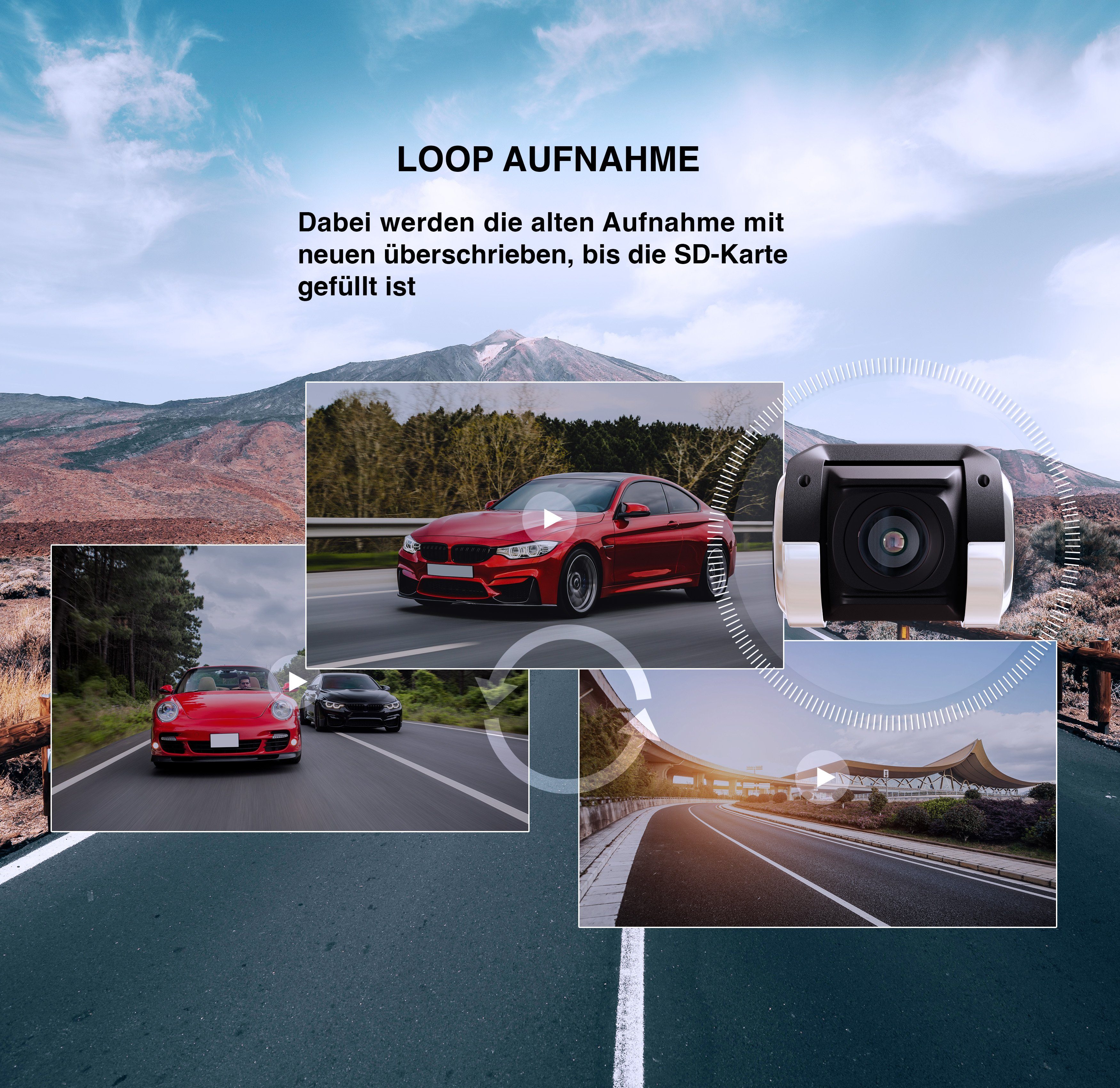 ELGAUS ELGAUS OM-DVR2023, universelle 1080P Dashcam (HD, Dashcam, Nachtsicht, G-Sensor, Loop-Aufnahme, Bedienungsanleitung in DE/EN)