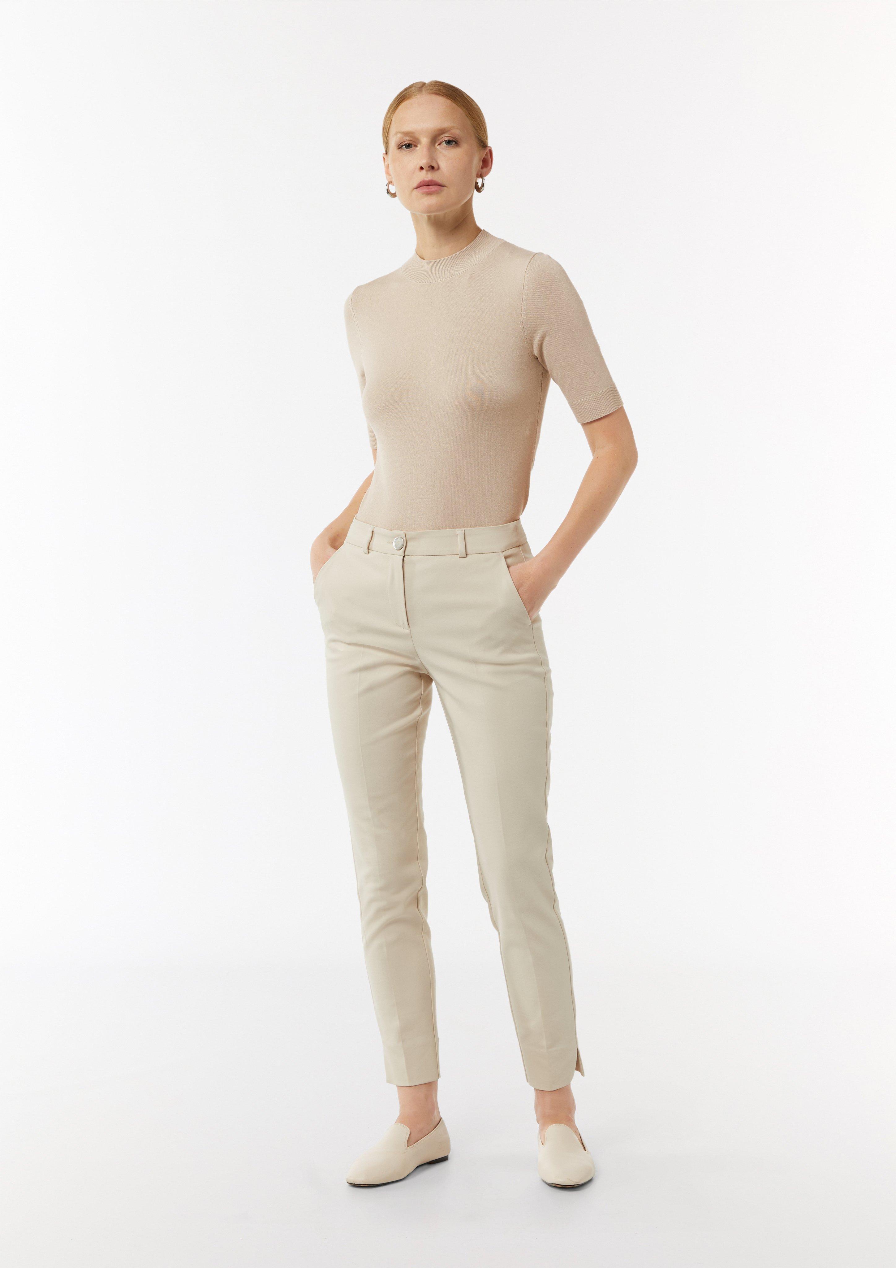 Strickpullover im Slim Fit - beige
