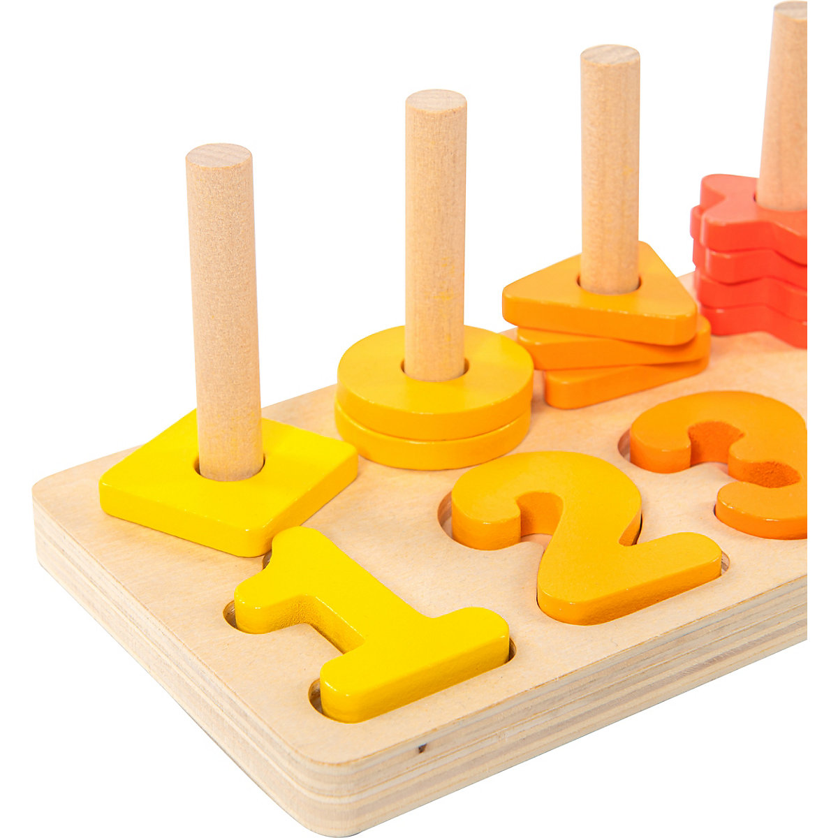 Motorik Steckspielplatte Formen und Zahlen, bunt