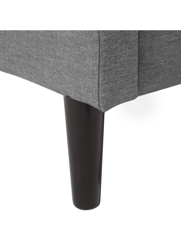 Beliani Doppelbett COLMAR in Grau/Dunkler Holzfarbton - (W) 150 x (H) 107 x (L) 215 cm günstig kaufen onesize