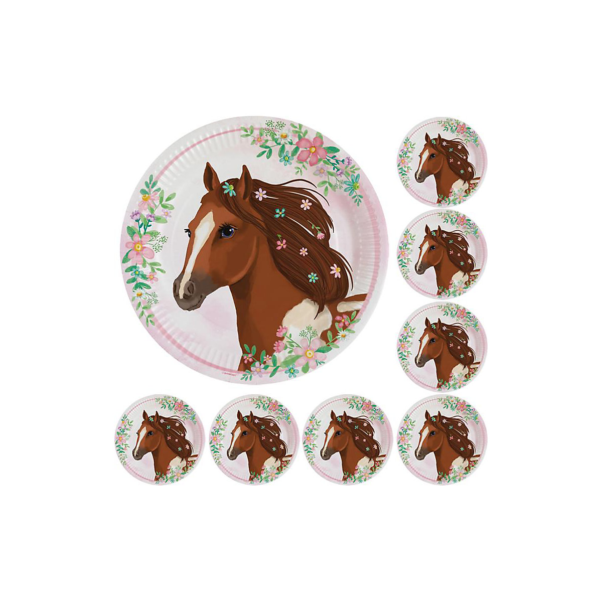 Pappteller Beautiful Horses 23cm, 8 Stück