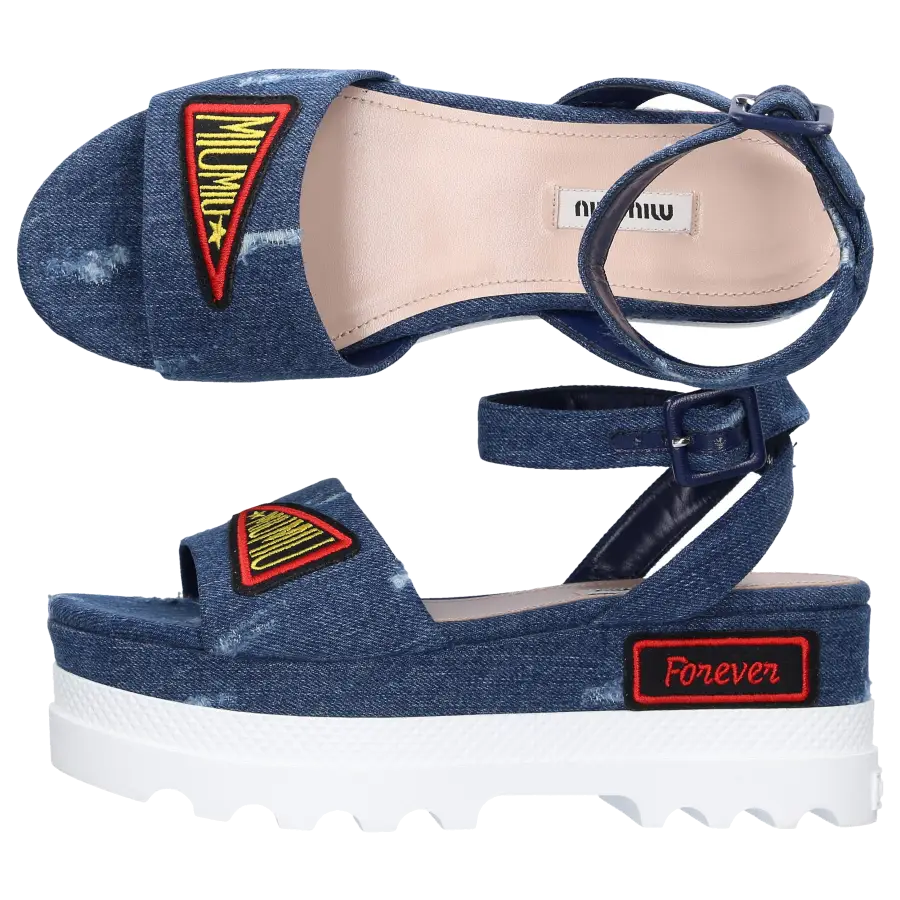 Miu Miu - Sandalen Denim - blau