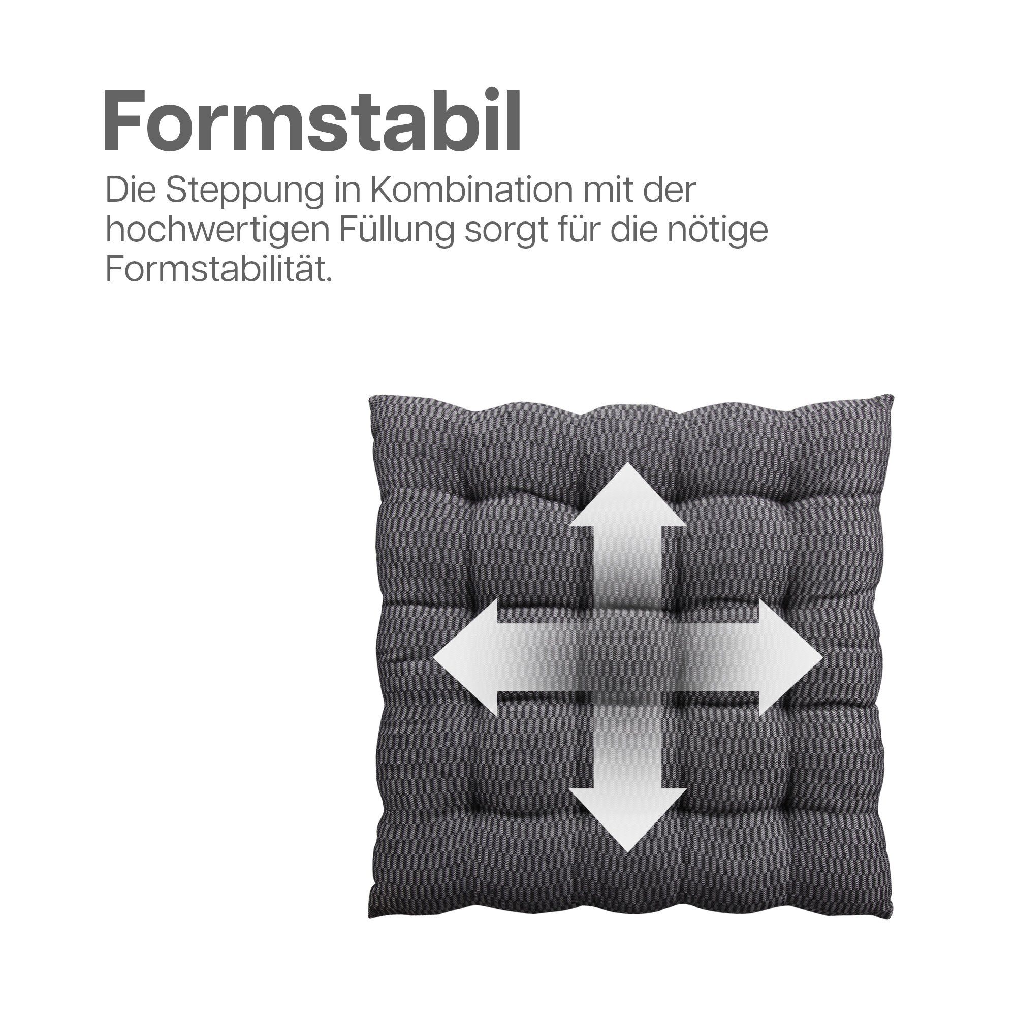 Bestlivings Stuhlkissen Stuhlauflage 40x40cm, Sitzkissen (1 - 4 Stück) - Hochwertiges Polsterkissen Baumwolle