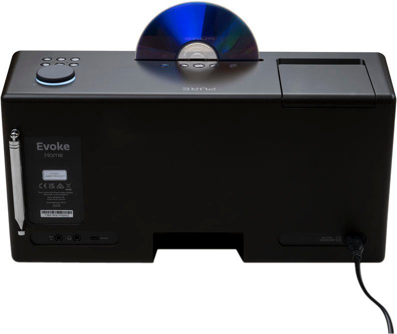 Pure Evoke Home Digitalradio (DAB) (Digitalradio (DAB), FM-Tuner, Internetradio, 100 W, zusätzliches CD Laufwerk)