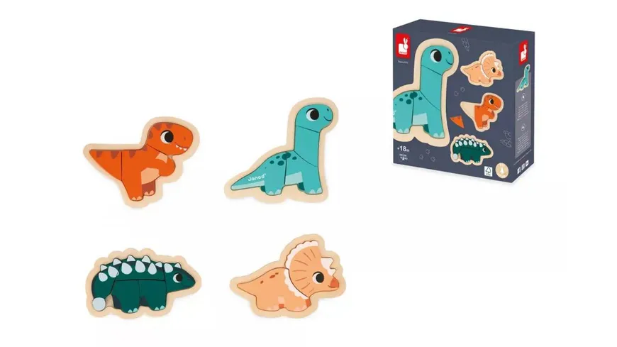 Janod - DINO - 4 EVOLUTIVE PUZZLES DINO