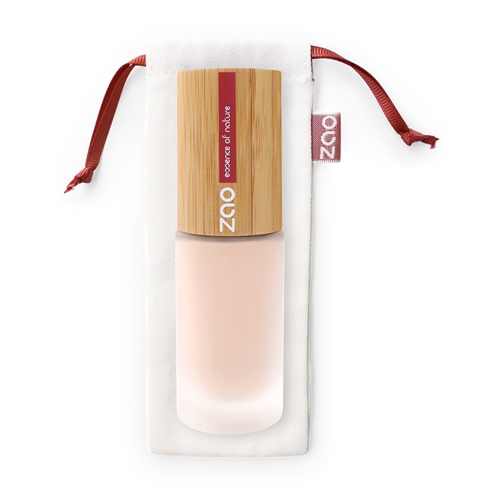 zao essence of nature Fond de teint fluide Soie de teint 711 Sable clair ZAO Fond de teint fluide certifié bio, vegan, 100% naturel et rechargeable