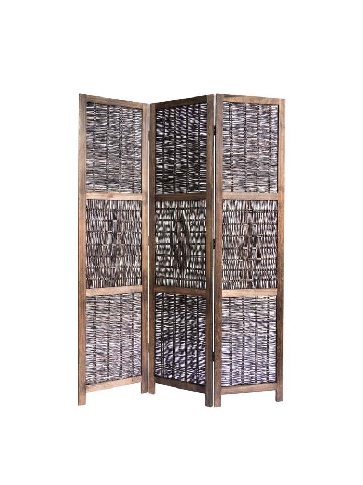 Homestyle4u 3-tlg. Paravent in Braun 120x170 günstig kaufen onesize