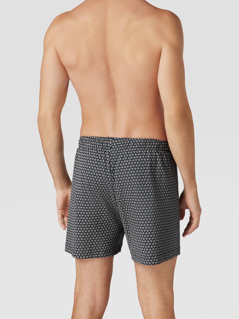 Boxershorts mit Label-Applikation Modell 'Interlock' in dunkelblau