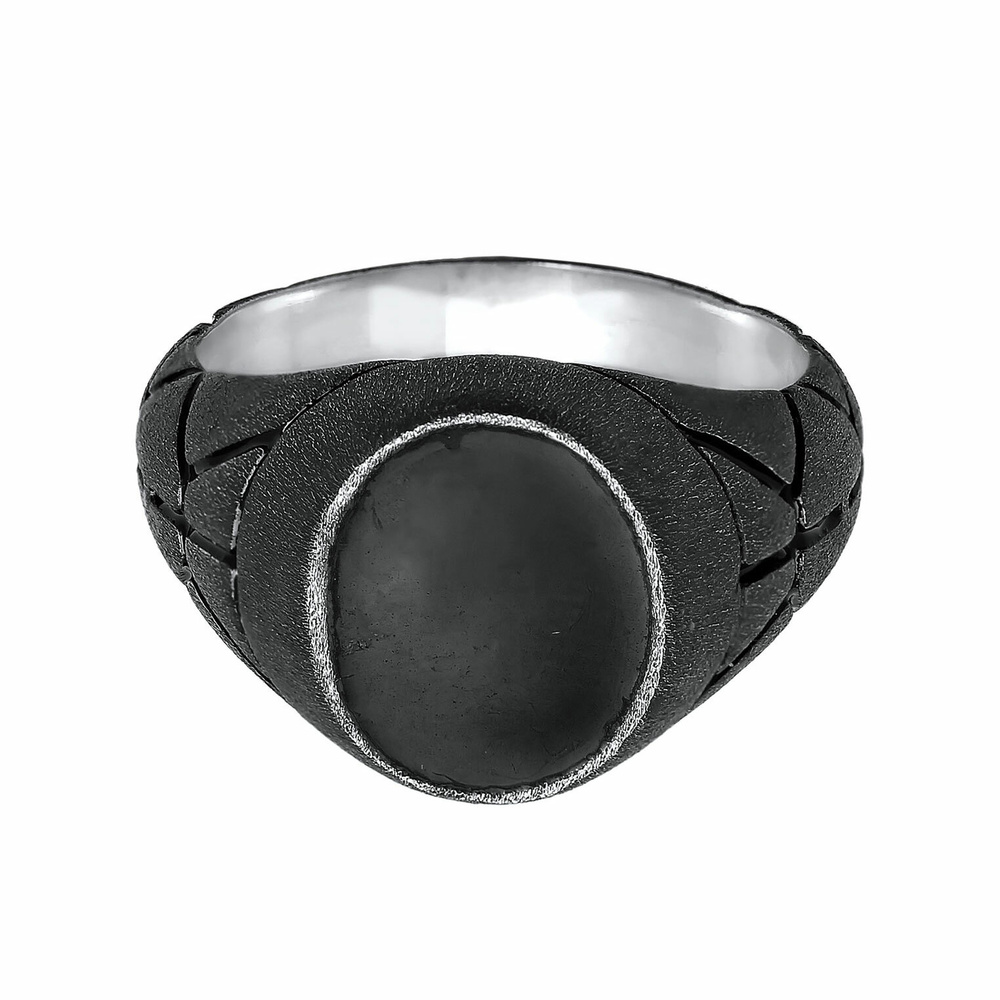 KUZZOI KUZZOI Bague Basic Herren Siegelring Oval Emaille 925er Silber Bague