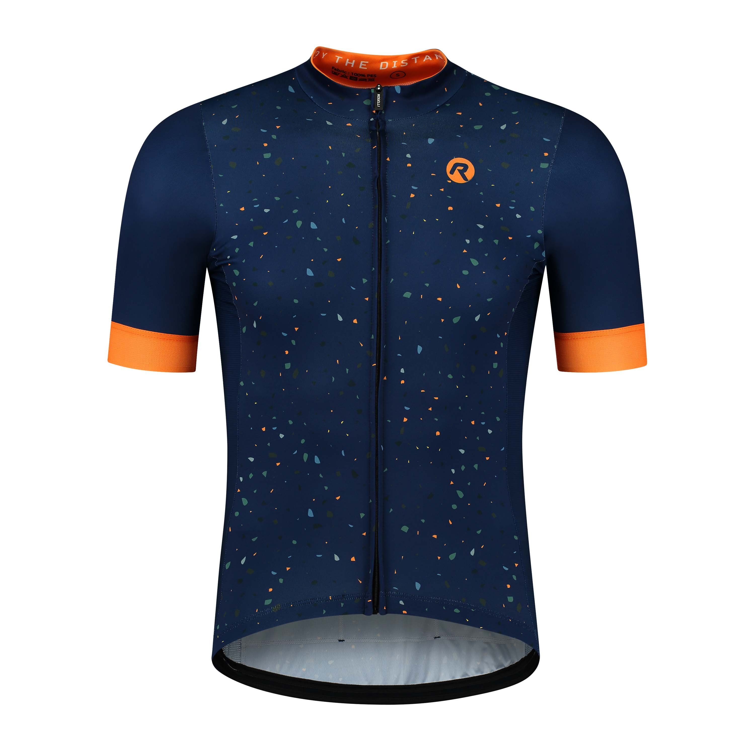 Rogelli Terrazzo Blau/Orange Herren Radtrikot Kurzarm