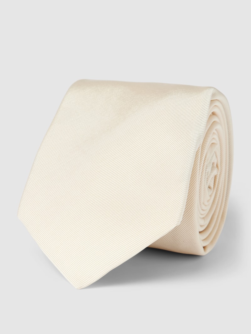 Krawatte aus Seide in unifarbenem Design (7 cm) in ecru