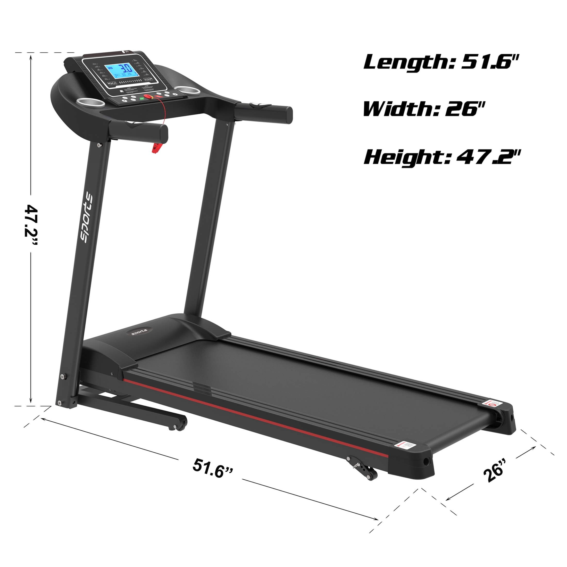 Moda Exercise Running Machine with 5 LCD Display for Home Use