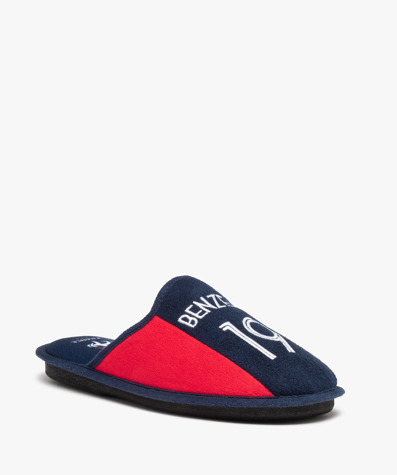 Chaussons homme mules plates en velours - Benzema bleu | GEMO
