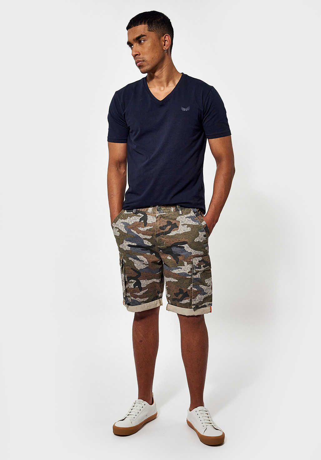 SAKE  Short cargo camouflage Homme imprimé all over