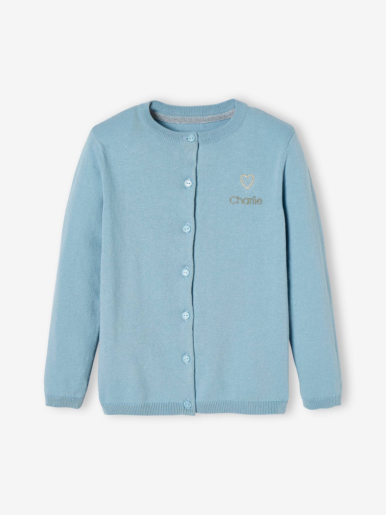Gilet Basics personnalisable fille bleu glacier
