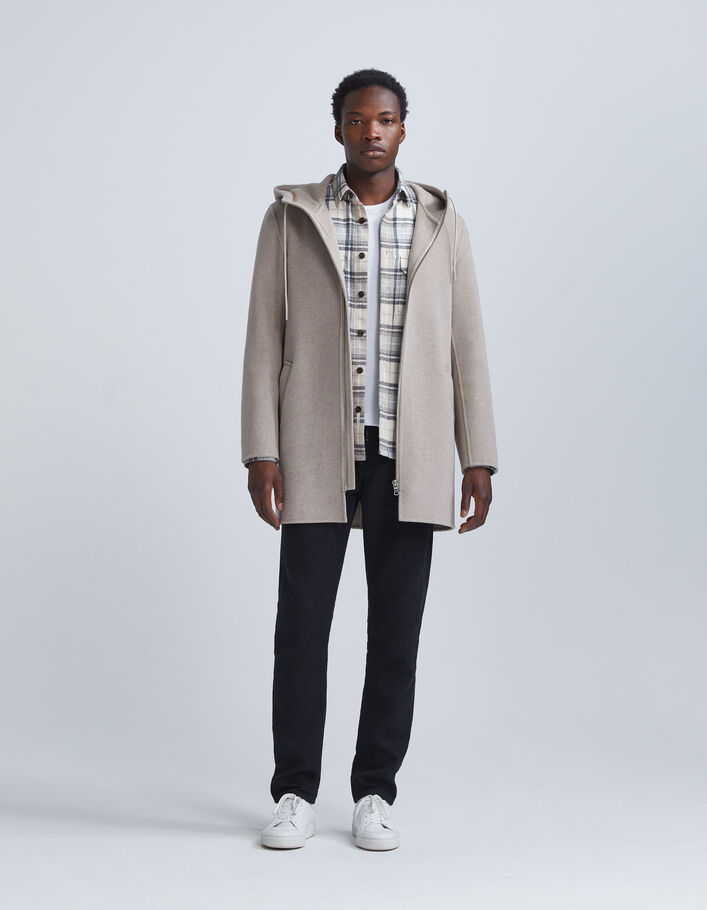 Manteau vison zippé à capuche Homme