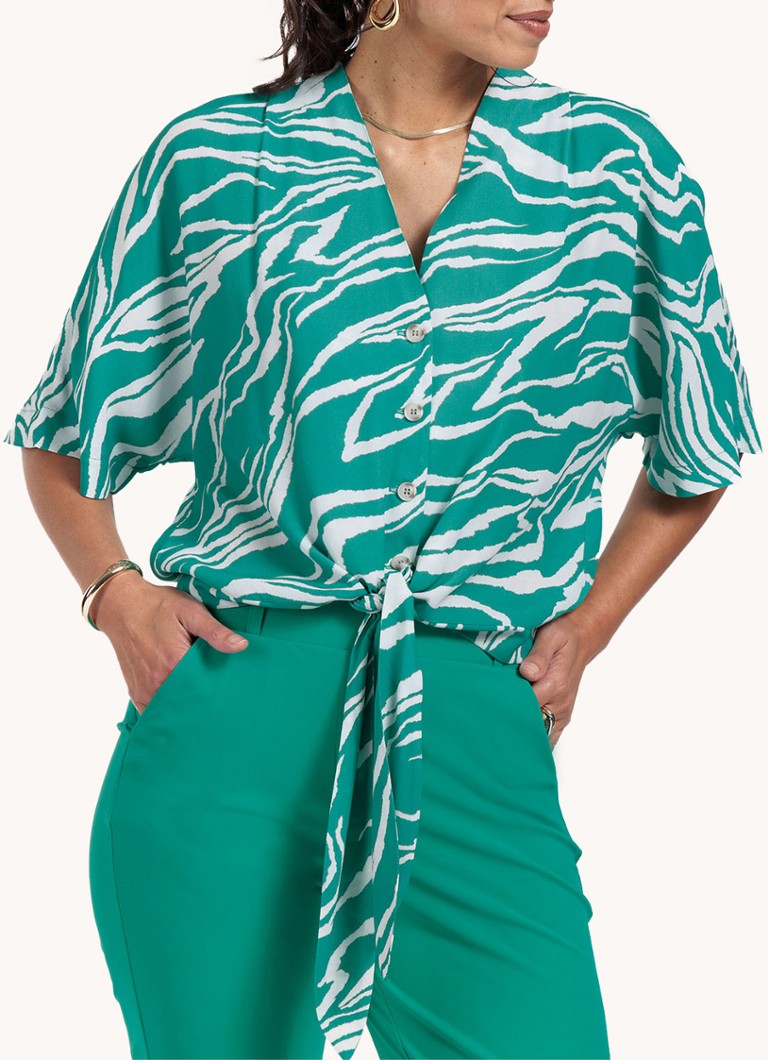 Studio Anneloes Mette blouse with animal print and bow detail