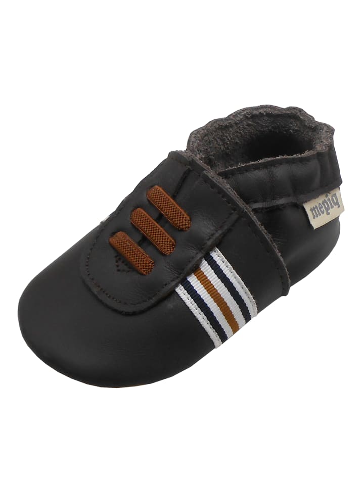 Yalion Baby Leder-Krabbelschuhe in Schwarz günstig kaufen 23/24