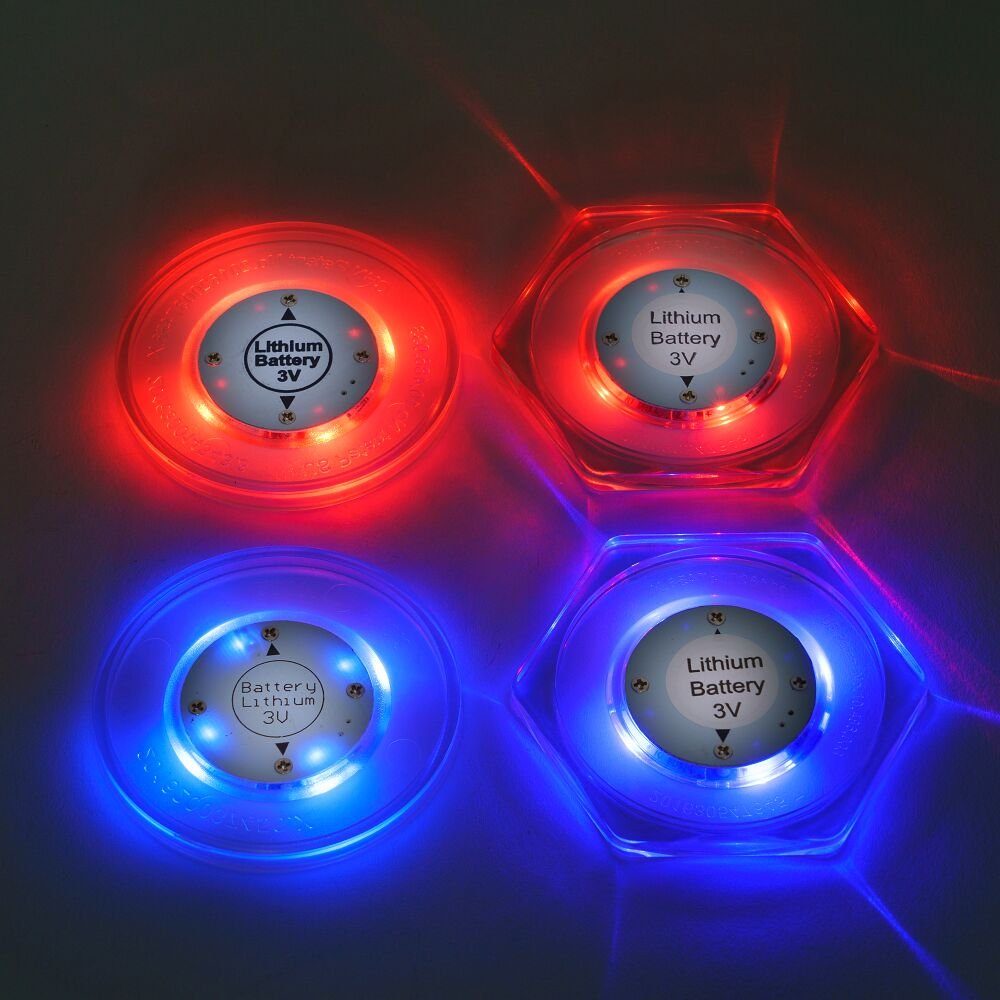 Sportime Air-Hockeytisch 4er LED Puck Set - Komet, Alle LED Pucks in einem Set