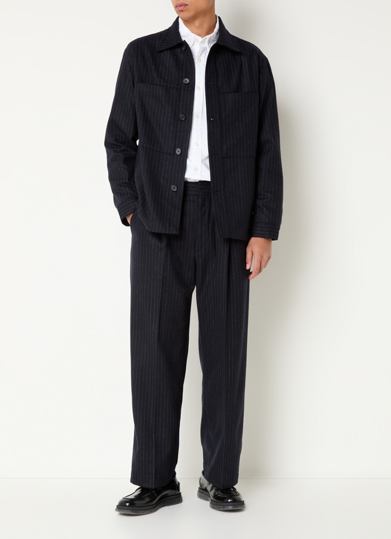 NN.07 Isak overshirt in wool blend with patch pockets