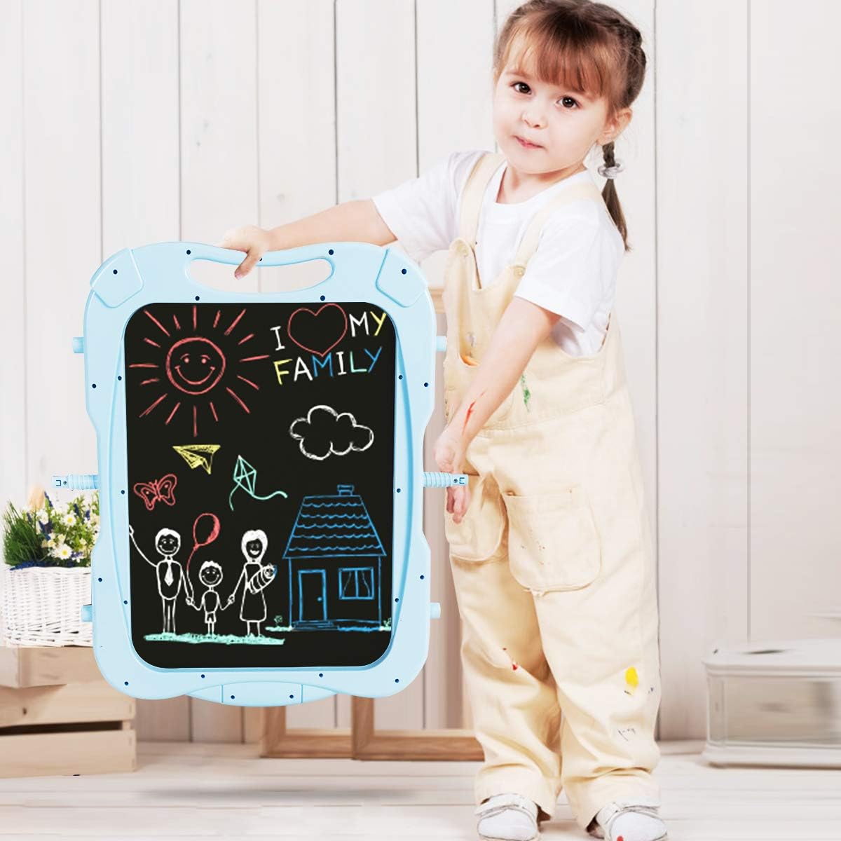 Costway 2 in 1 Kindertafel, Kinder Staffelei doppelseitig