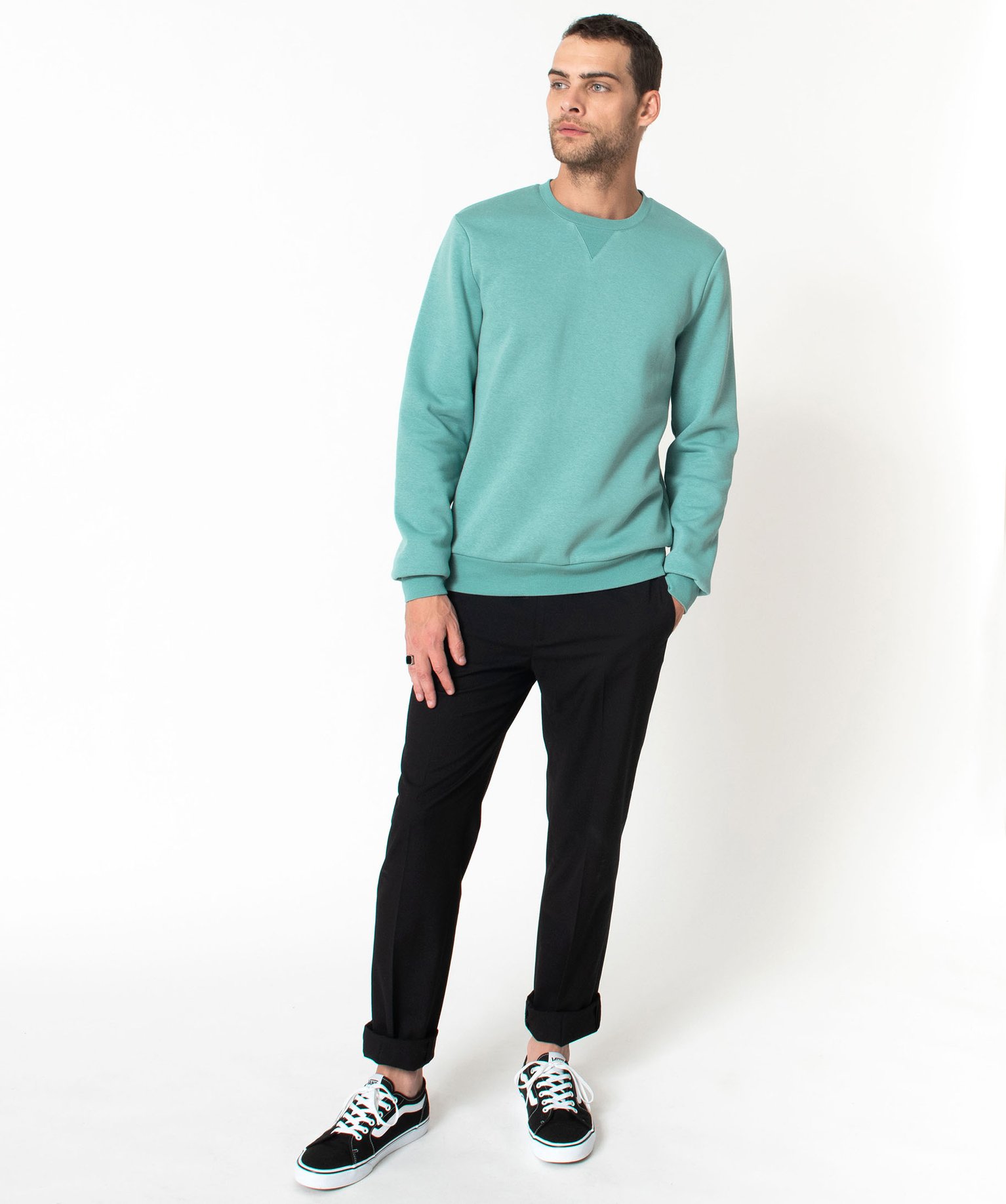 Sweat homme avec intérieur molletonné vert | GEMO