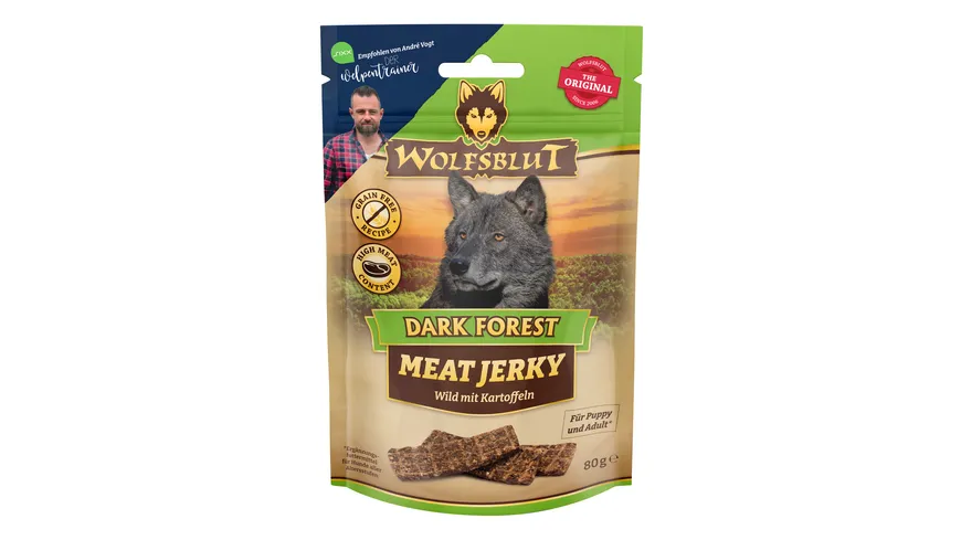 Wolfsblut Hundesnack Meat Jerky Dark Forest 80 g