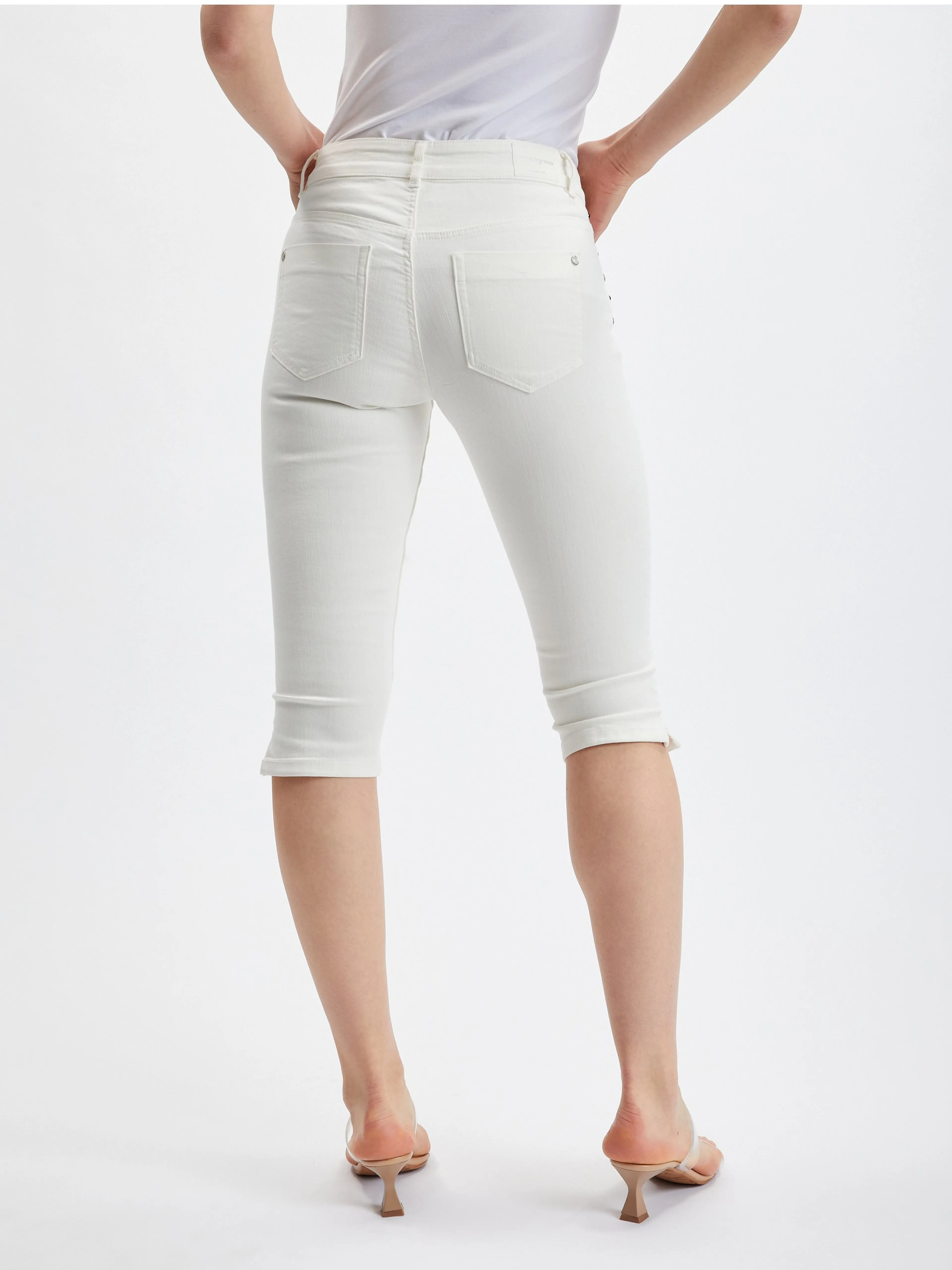 Weiße Damen-Cropped-Jeans ORSAY