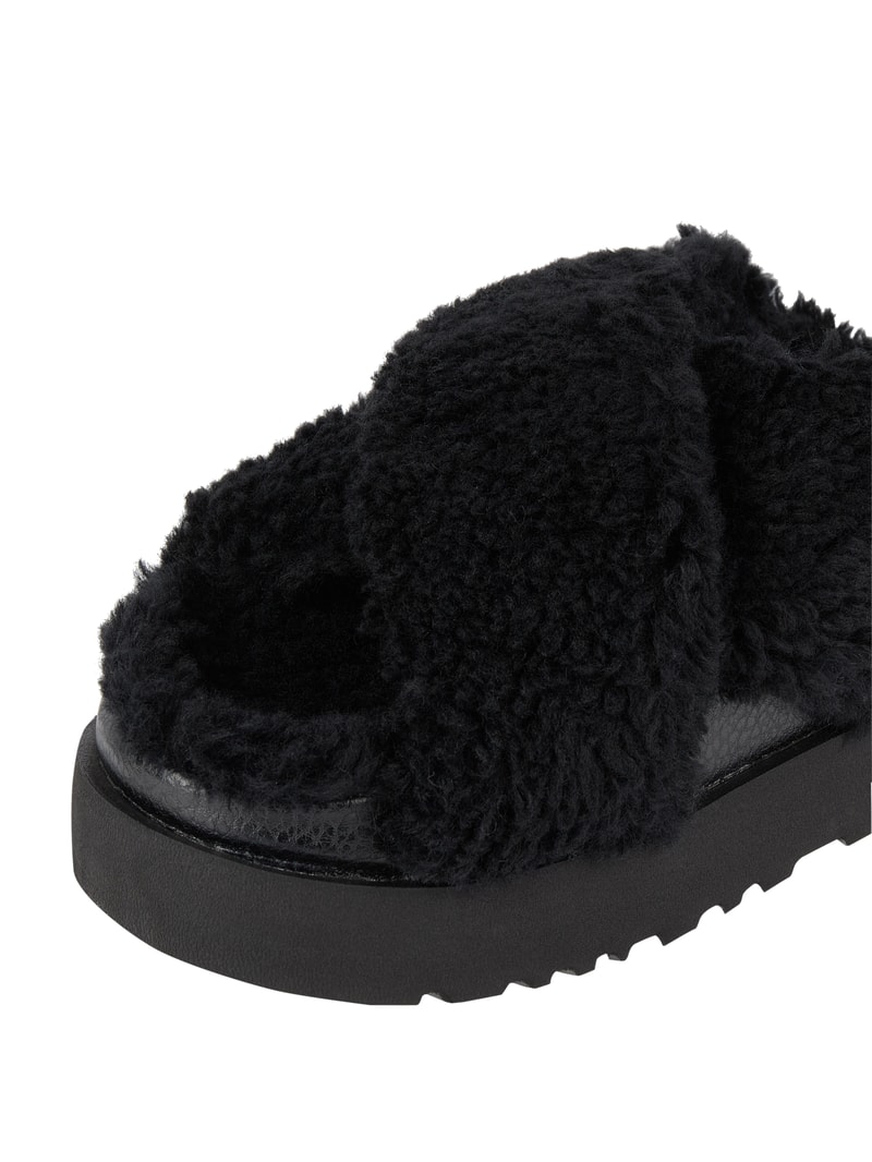 Hausschuhe aus Woll-Lyocell-Mix Modell 'Fuzz Sugar' in schwarz