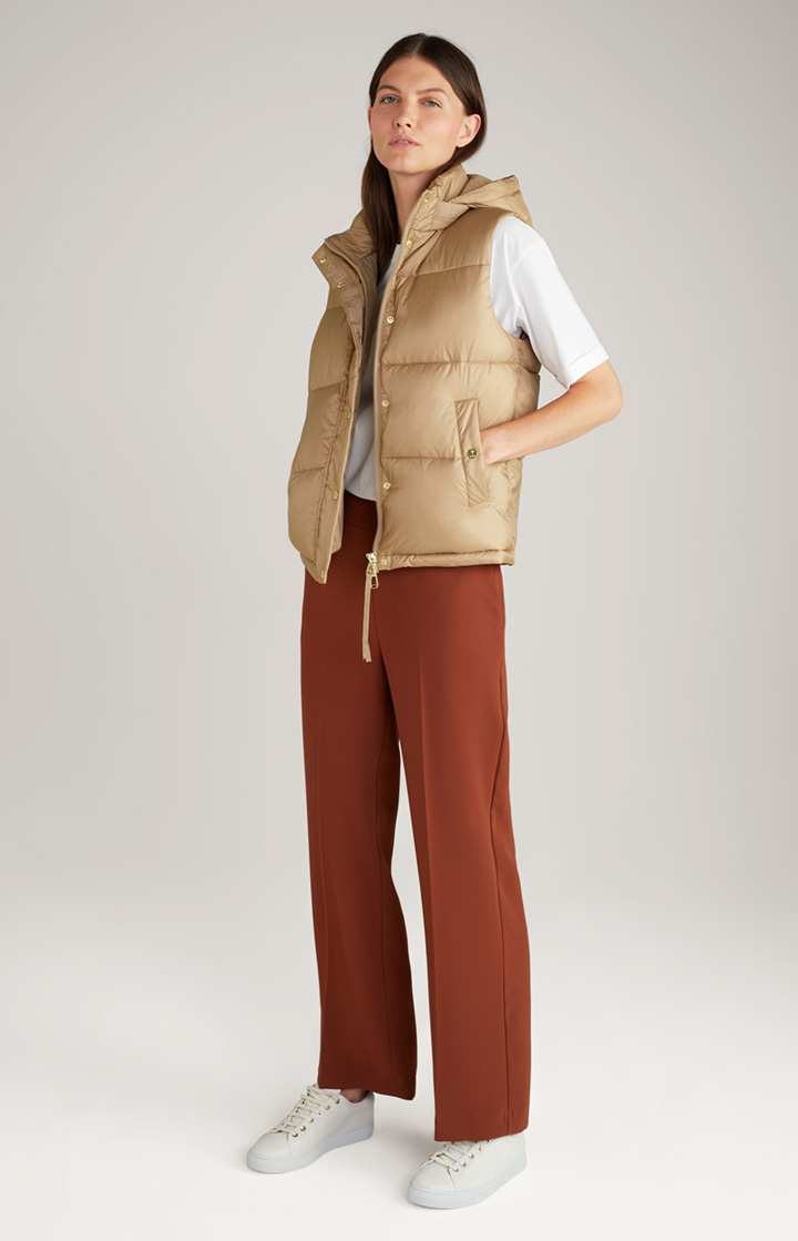 Nylon-Steppweste in Beige