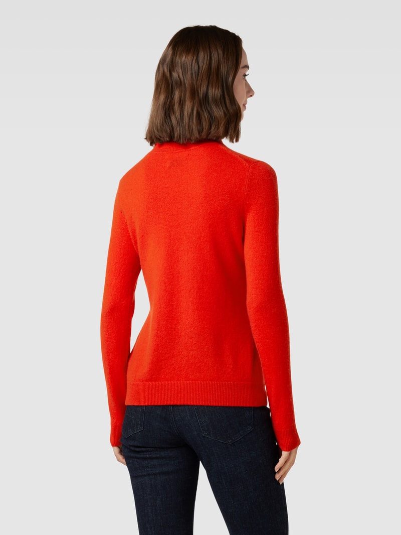 Kaschmirpullover in melierter Optik in orange