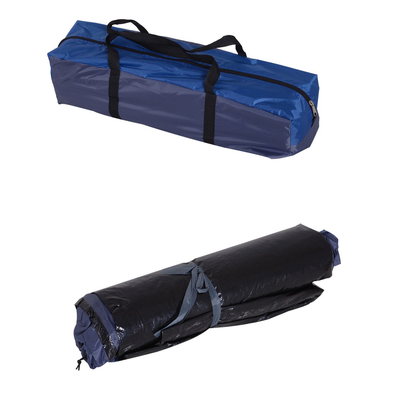 Outsunny Doppelwandzelt Kuppelzelt Outdoor Iglu Familienzelt für 4 Personen Blau 250 x 300 x 130 cm