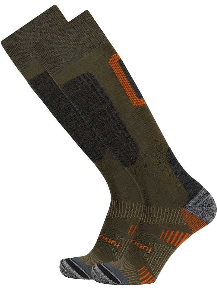 normani 2 bequeme Merino Trekking Kniestrümpfe mit Frotteesohle in Oliv günstig kaufen