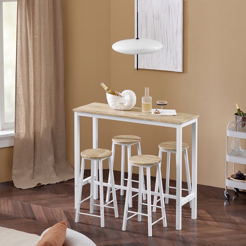 SoBuy Bartisch OGT22, 5-teilig Bartisch mit Stühlen Esstisch im Industrie-Design