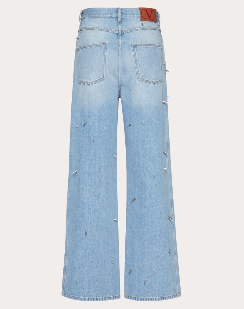 Punk denim broek met studs