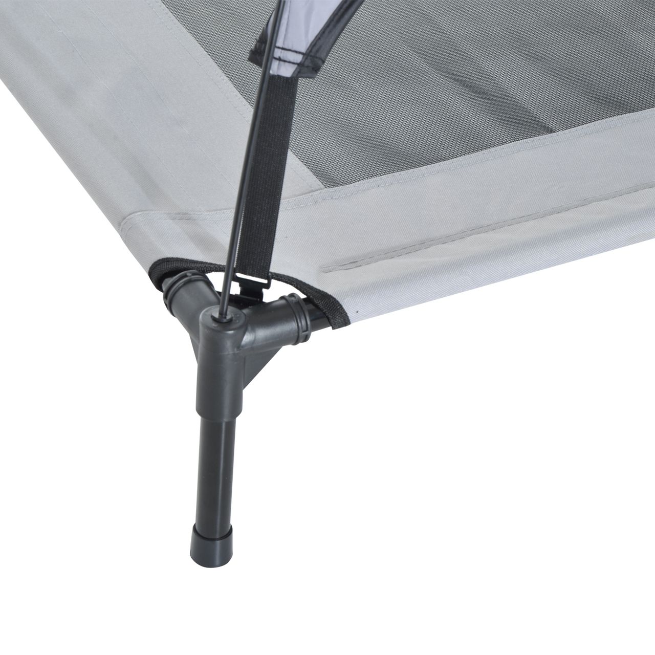 PawHut Haustierbett mit Baldachin Erhöhtes Hundebett Hundeliege outdoor Grau