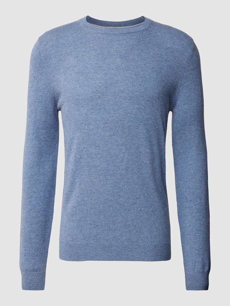 Strickpullover in melierter Optik in rauchblau meliert