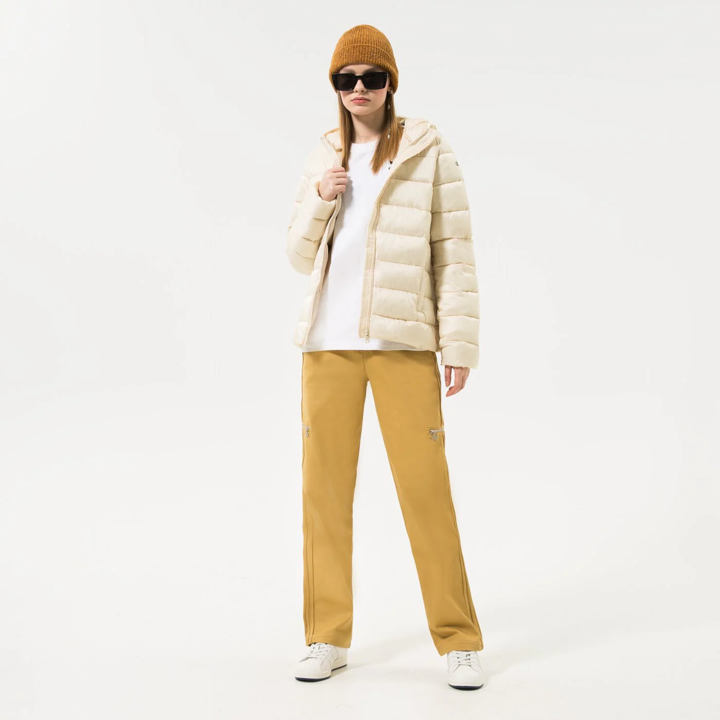 CHAMPION JACKE WINTER HOODED POLYFILLED JACKET Beige