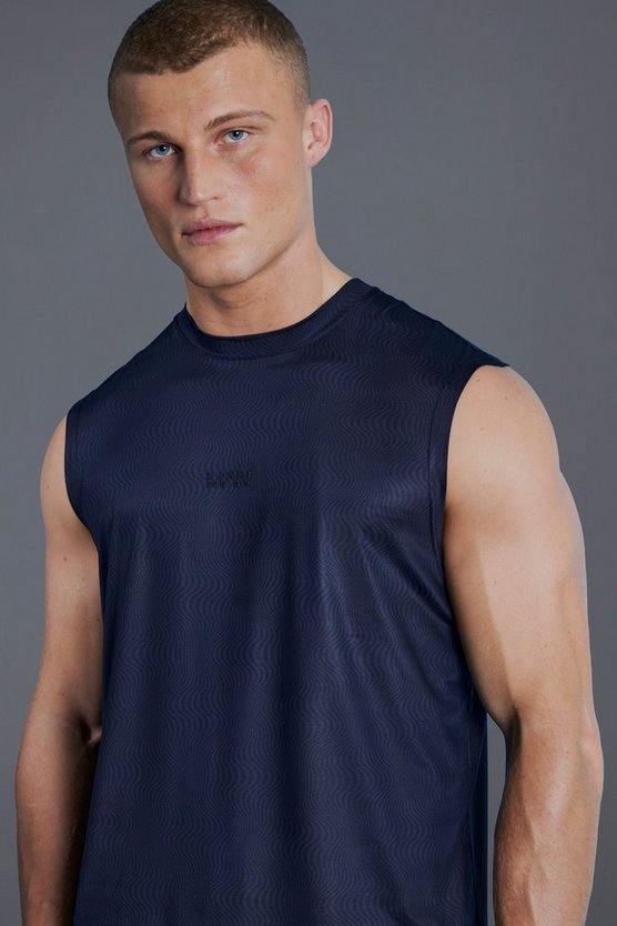Man Active Muscle-Fit Tanktop mit Print